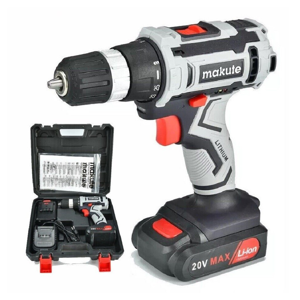 foto del prodotto trade shop trapano avvitatore doppia batteria a litio 20v coppia 30nm valigia cd027 