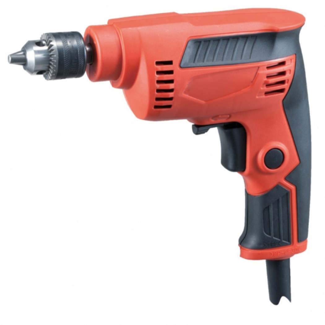 foto del prodotto trade shop trapano elettrico 450w mandarino autoserrante compatto con gancio da cintura 