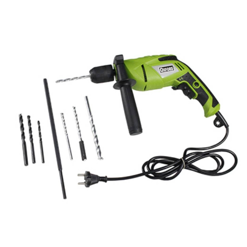foto del prodotto trade shop trapano elettronico elettrico a percussione mandrino 13 mm in valigia 710 watt 