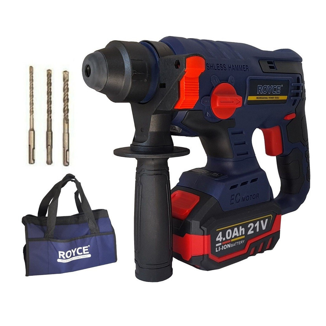 foto del prodotto trade shop trapano scalpellatore a batteria martello demolitore sds plus 4ah 21v 89862 