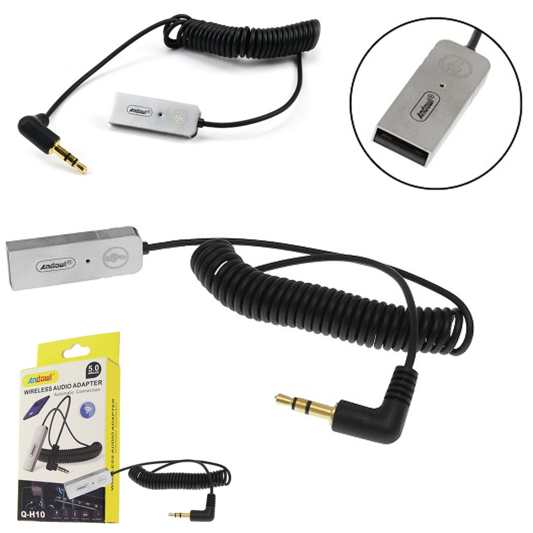 foto del prodotto trade shop trasmettitore audio wireless bluetooth plug amp play con usb jack da 3,5 mm q h10 