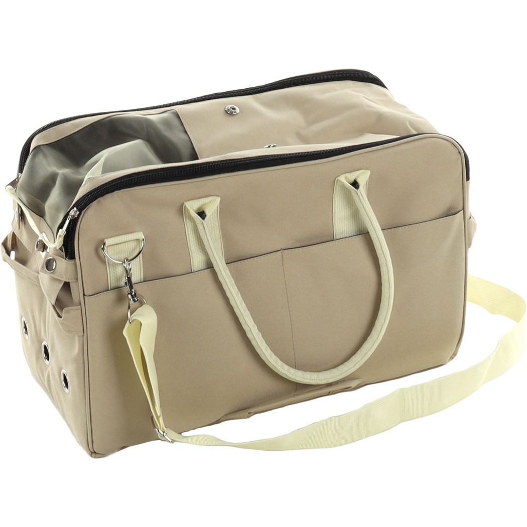 foto del prodotto trade shop trasportino a borsa per cane gatto animali domestici doppia con zip 45x21x30cm 