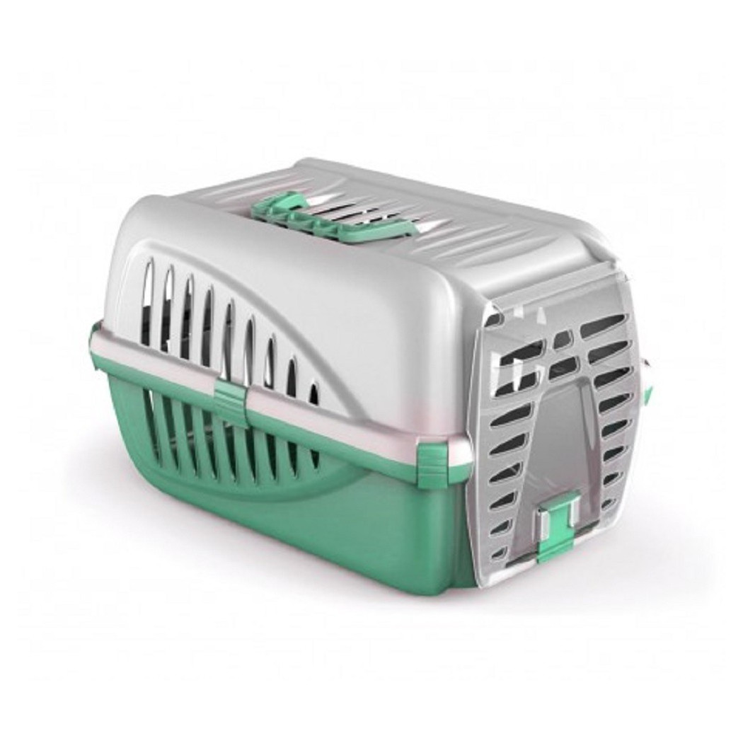 foto del prodotto trade shop trasportino in plastica per animali panzer made in italy 50 x 33 x 21 cm verde