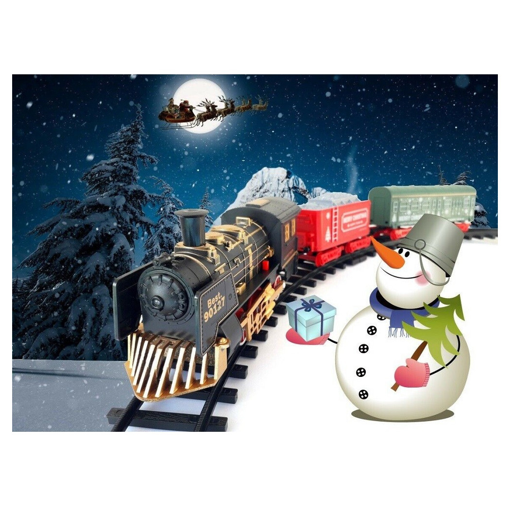 foto del prodotto trade shop trenino elettrico con luci e suoni sotto albero di natale diametro 78cm 90127 