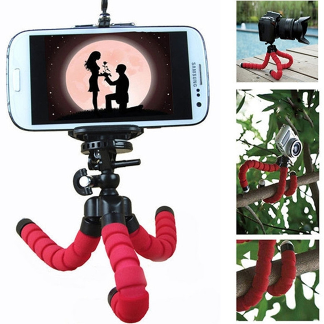foto del prodotto trade shop treppiede flessibile supporto fino 6 quot snodabile fotocamera videocamera smartphone 