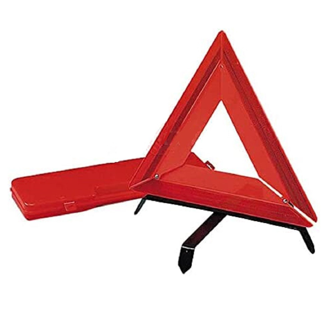 foto del prodotto trade shop triangolo d 39 emergenza fluorescente con piedistallo custodia omologazione europea 
