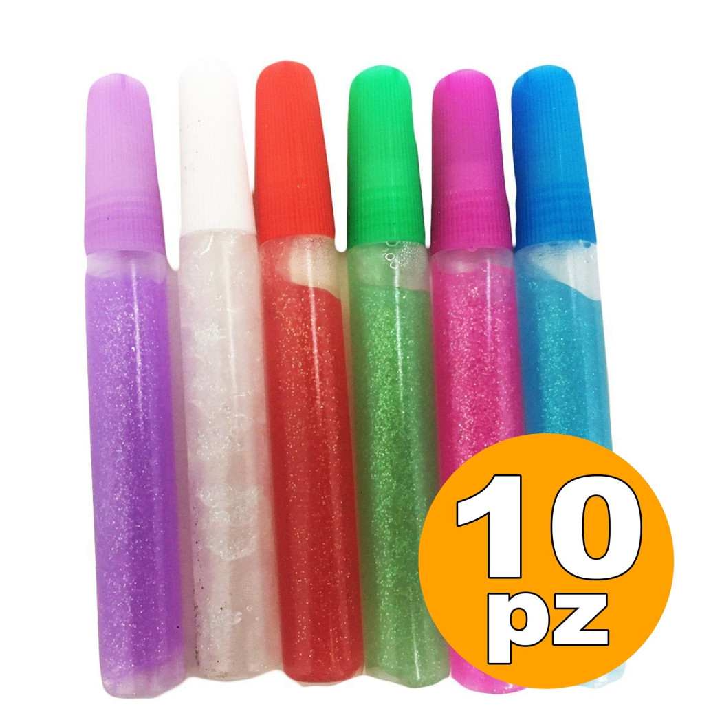 foto del prodotto trade shop tubetti di colla glitter colore decorazioni natale feste lavoretti casa scuola 