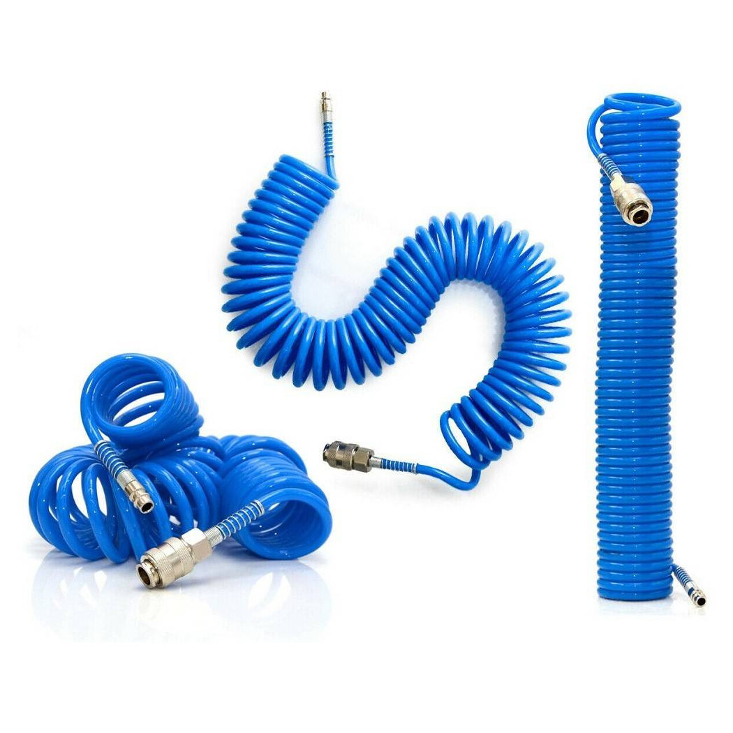 foto del prodotto trade shop tubo aria compressa spirale 20 metri flessibile per compressore raccordo color 