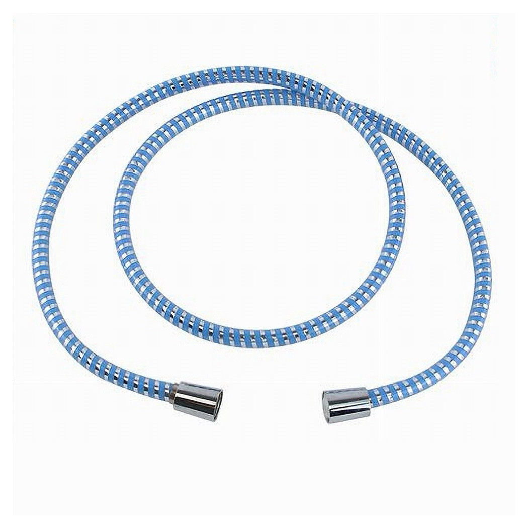 foto del prodotto trade shop tubo laccio flessibile doccia ricambio 1,8 mt laccio pvc rivestimento blu 87297 