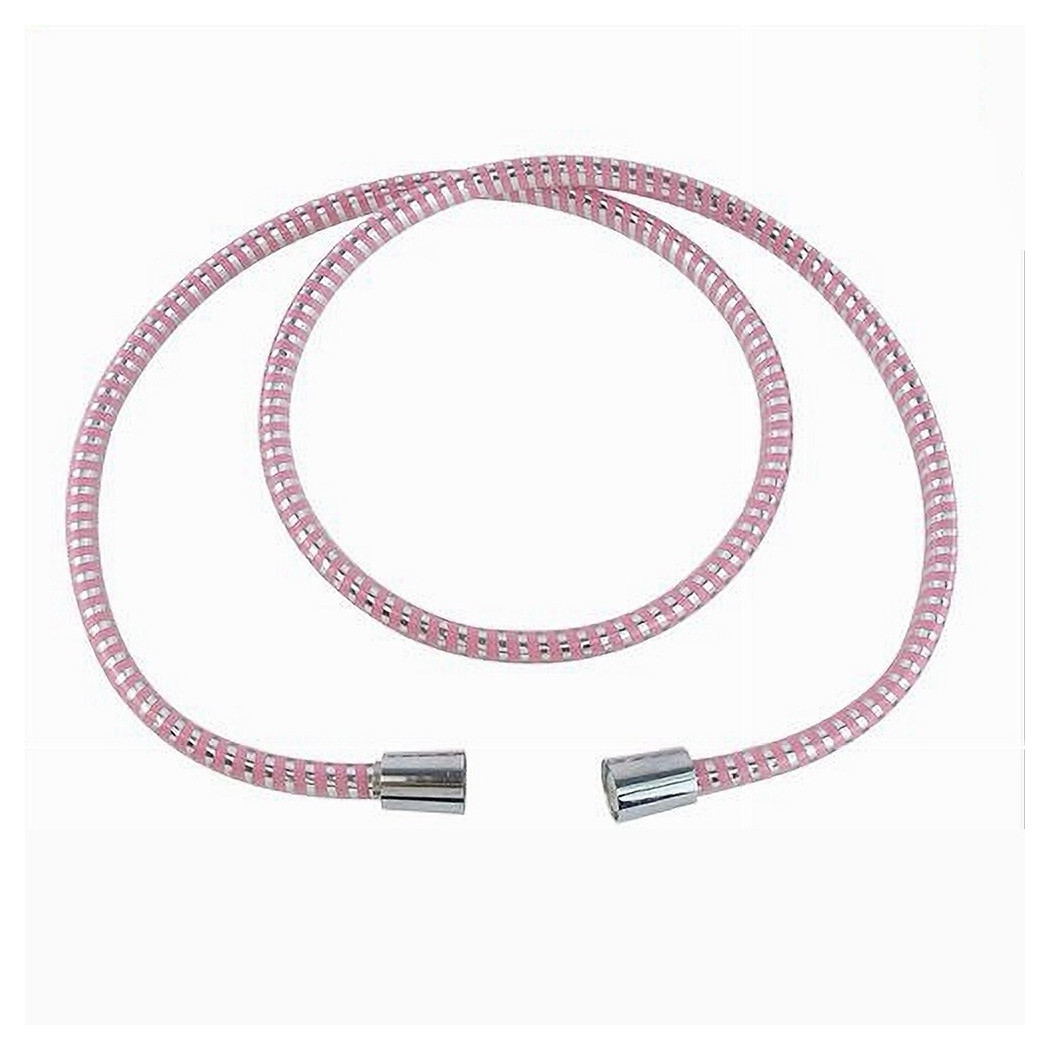 foto del prodotto trade shop tubo laccio flessibile doccia ricambio 1,8 mt laccio pvc rivestimento rosa 87294 