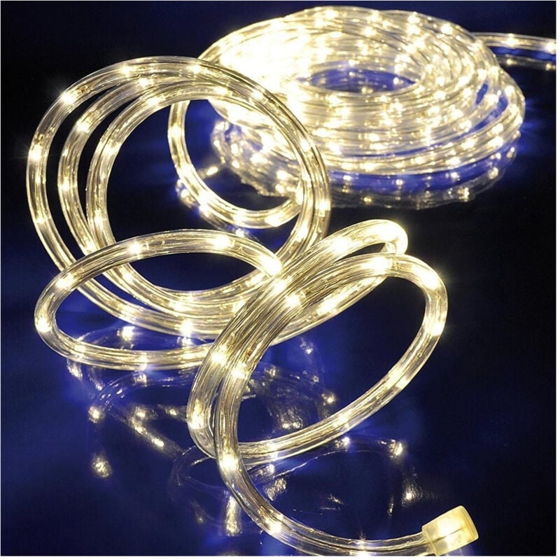 foto del prodotto trade shop tubo luminoso a led per esterno bianco caldo 10 metri con controller giochi luce 