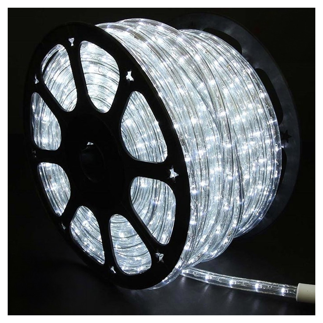 foto del prodotto trade shop tubo luminoso led 50 metri bianco freddo per uso esterno controller 8giochi luce 