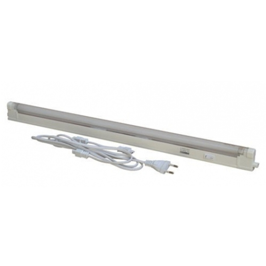 foto del prodotto trade shop tubo neon a led da 60cm con plafoniera t5 luce bianco caldo 3000k cavo 1m da 10w 