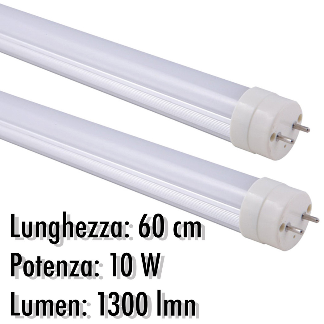 foto del prodotto trade shop tubo neon a led t8 10 w watt 1300 lmn con copertura opaca da 60 cm luce bianca bianco caldo 