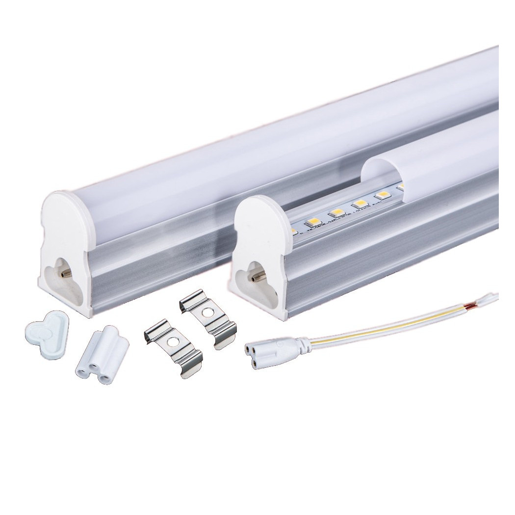 foto del prodotto trade shop tubo t5 neon led 6 10 15 18 w watt 30 60 90 120 cm luce fredda naturale calda bianco freddo copertura trasparente 30 cm 