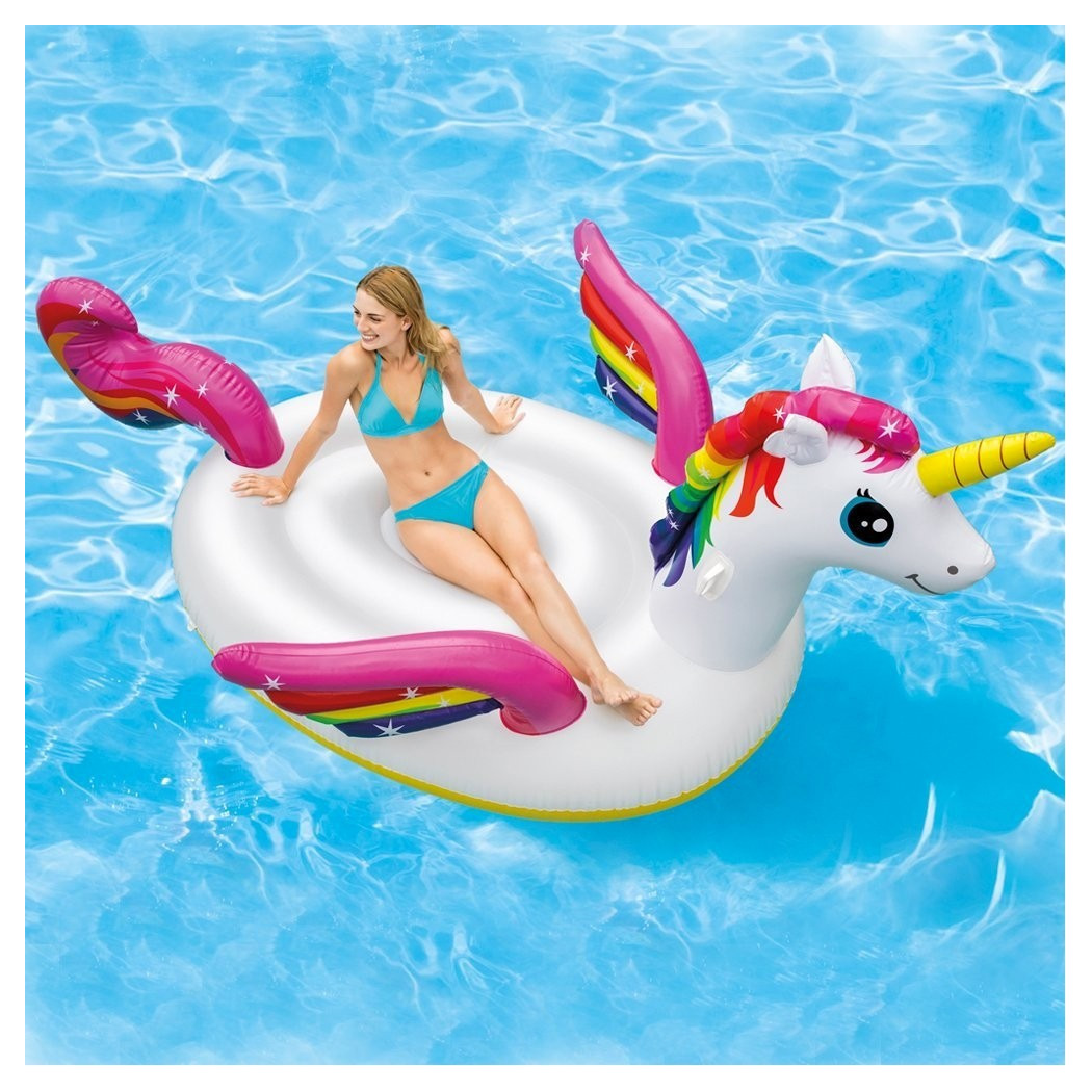 foto del prodotto trade shop unicorno gonfiabile gigante isola materassino mare piscina 224x164 cm 