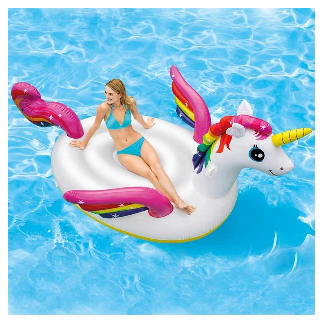 foto del prodotto trade shop unicorno gonfiabile gigante isola materassino mare piscina 287 x 193 x 165 cm 