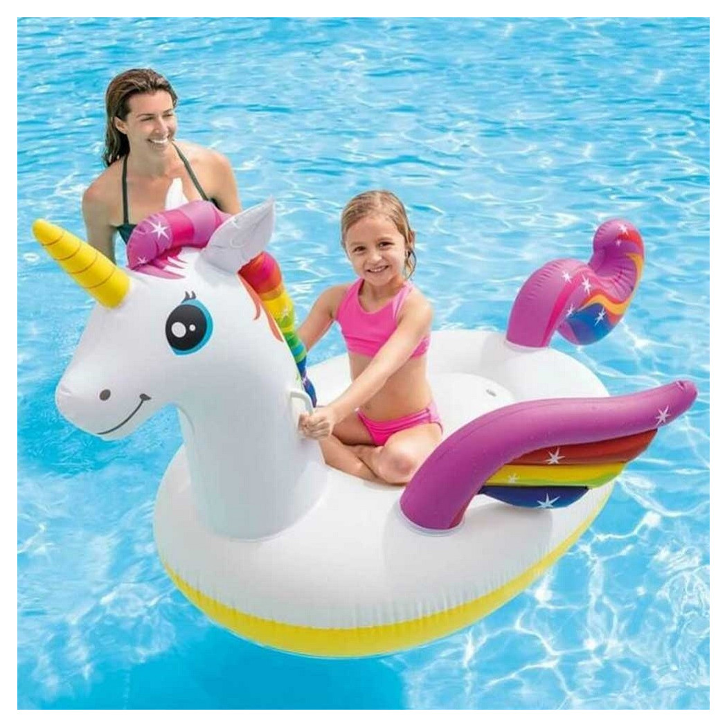 foto del prodotto trade shop unicorno gonfiabile gigante materassino cavalcabile mare piscina 201 x 140 x 97 cm 
