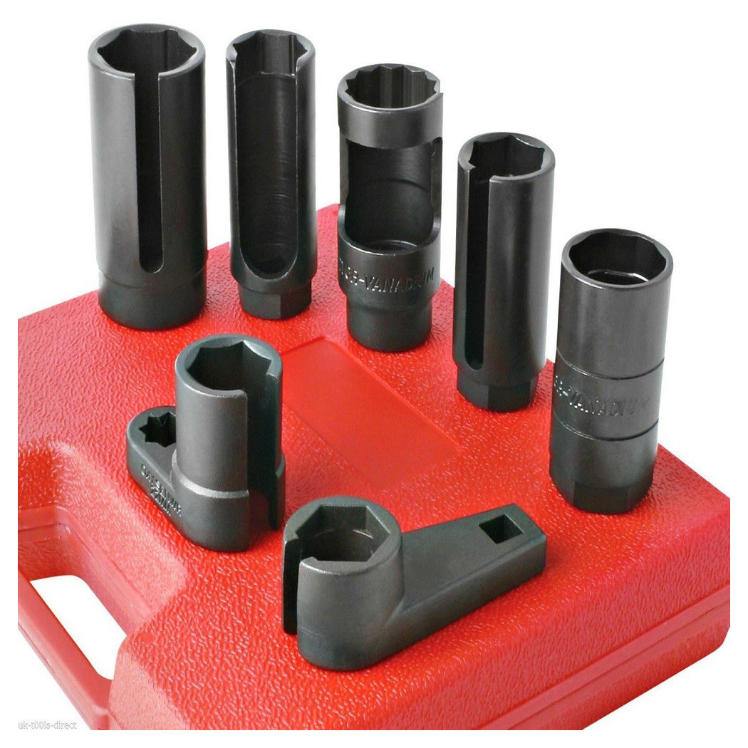 foto del prodotto trade shop utensile kit 7 chiavi chiave a bussola per smontaggio sonda lambda 