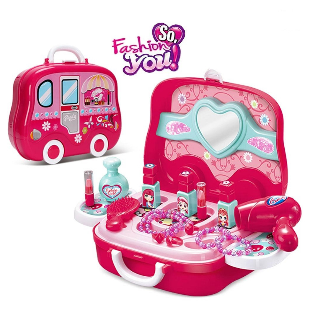 foto del prodotto trade shop valigetta centro bellezza fashion per bambine giocattolo con accessori portatile 