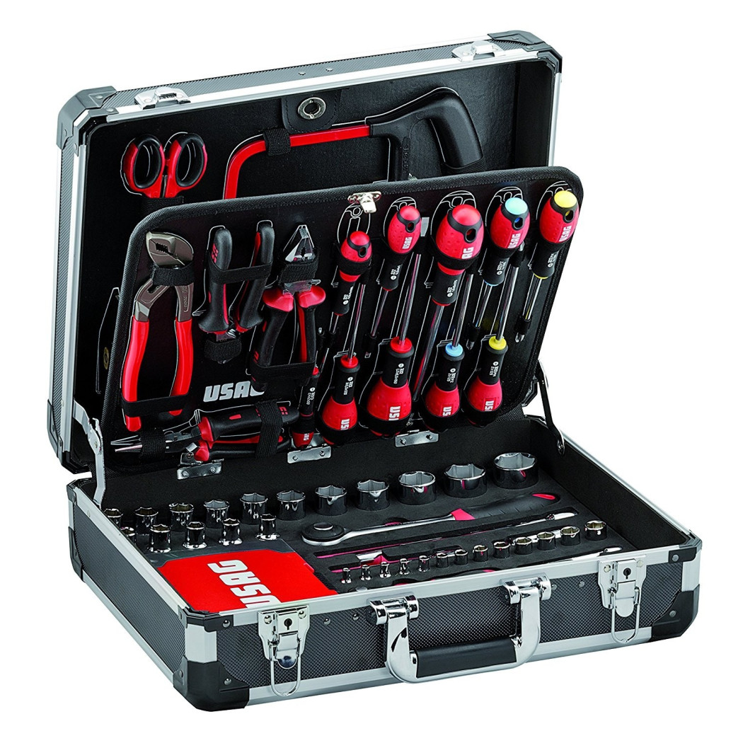 foto del prodotto trade shop valigia con set kit assortimento utensili x manutenzione usag 002 jm 183 pezzi 