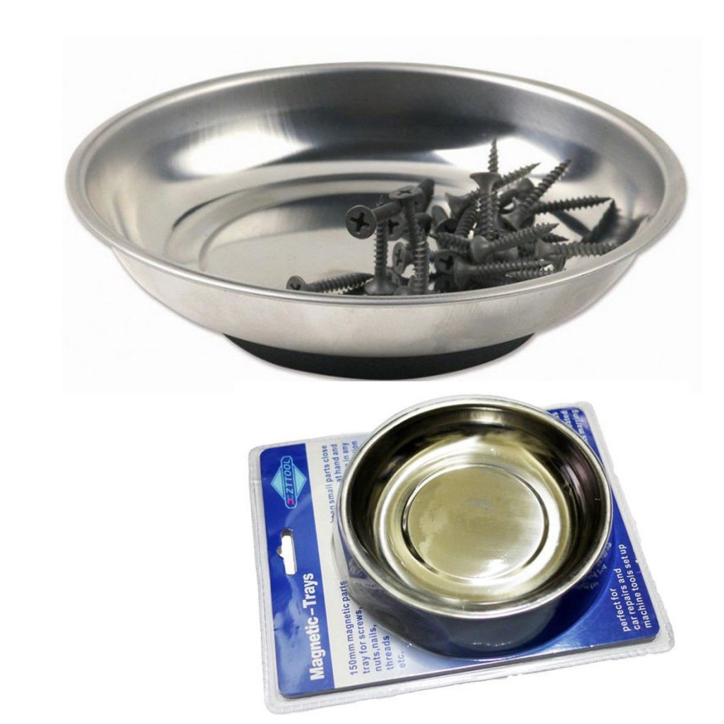 foto del prodotto trade shop vaschetta vassoio piatto magnetico porta minuterie viti e bulloni tondo 150 mm 
