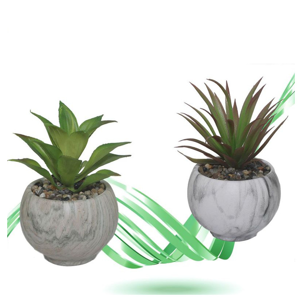 foto del prodotto trade shop vaso ceramica con piantina artificiale pianta idea regalo bomboniera eff. marmo 