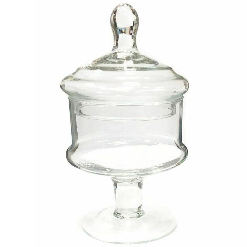 foto del prodotto trade shop vaso con coperchio ampolla alzatina biscottiera per confettata vetro 23 cm 