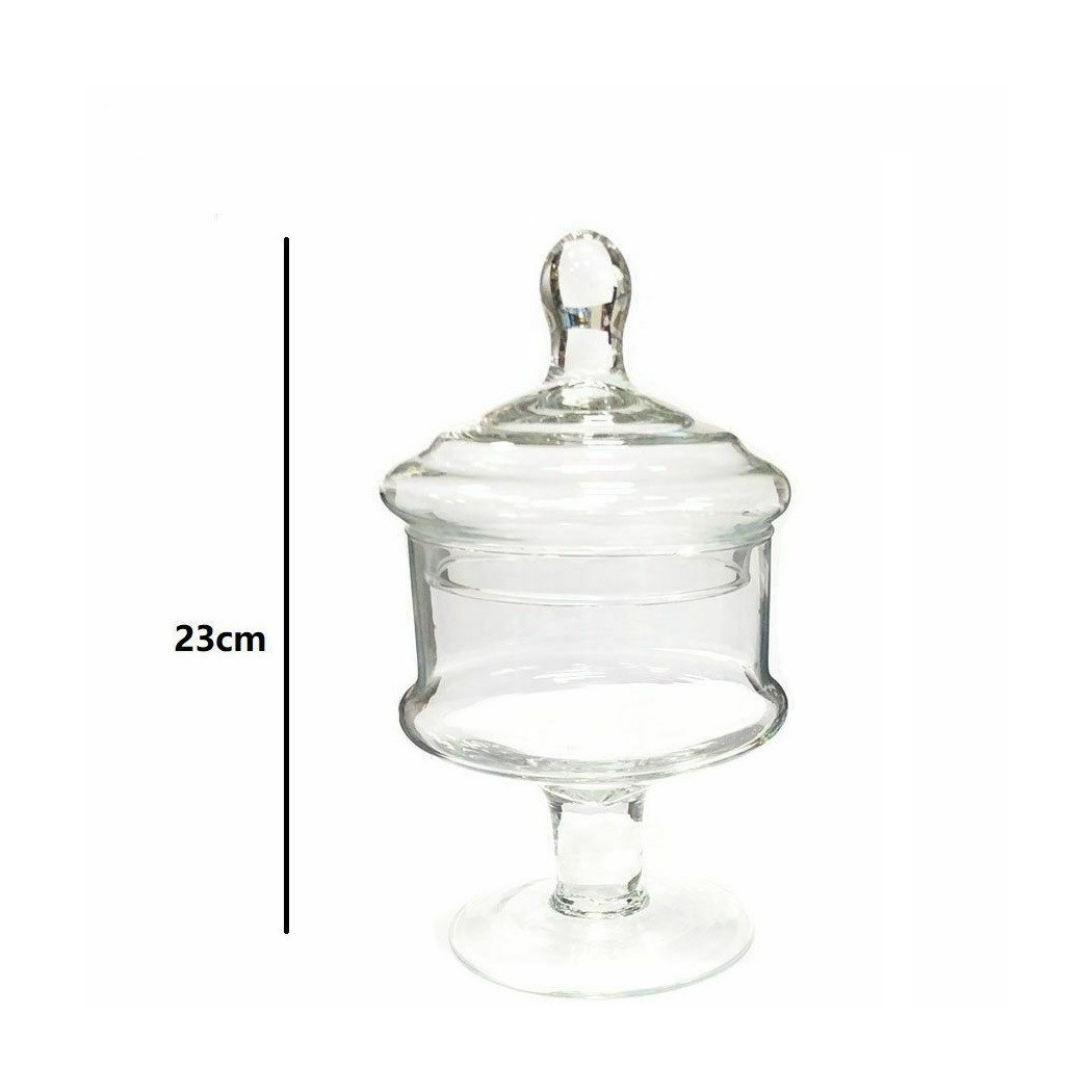 foto del prodotto trade shop vaso con coperchio ampolla alzatina biscottiera per confettata vetro 28cm 
