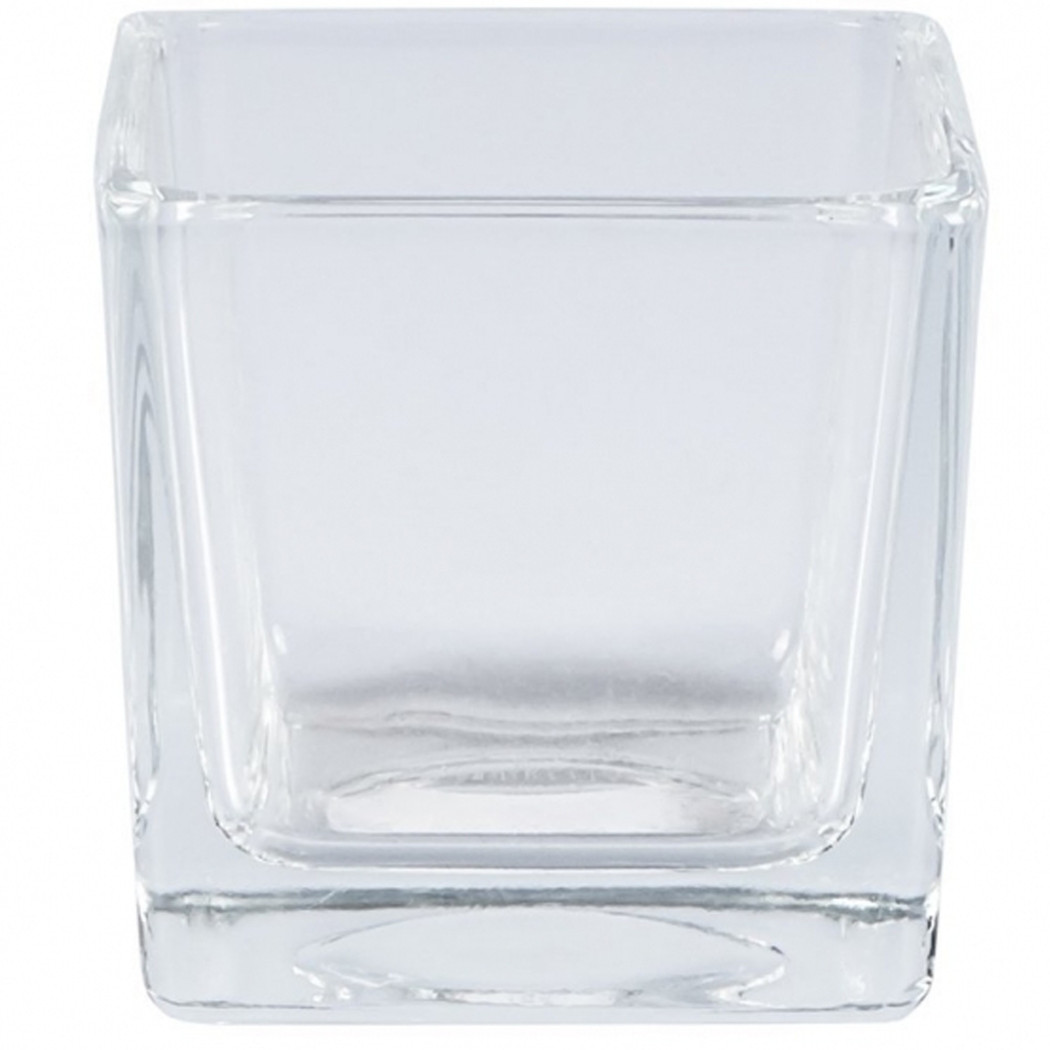 foto del prodotto trade shop vaso cubo 10x10x10 cm cristallo vetro candele confetti porta fiori porta pianta 