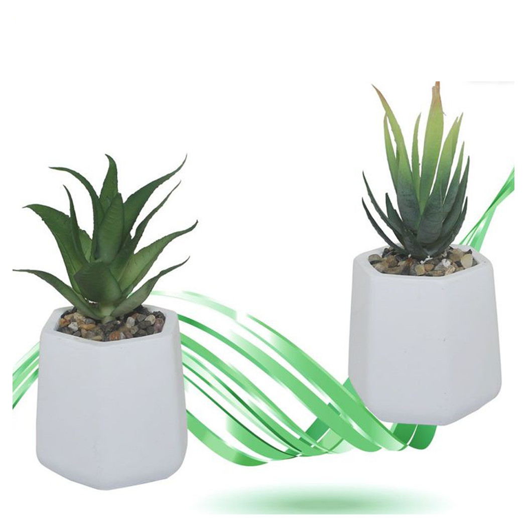 foto del prodotto trade shop vaso in ceramica con piantina artificiale pianta idea regalo bomboniera 15x8 cm 