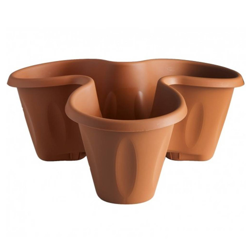 foto del prodotto trade shop vaso testa trifoglio 40x16cm in plastica colore terracotta sovrapponibile piante 