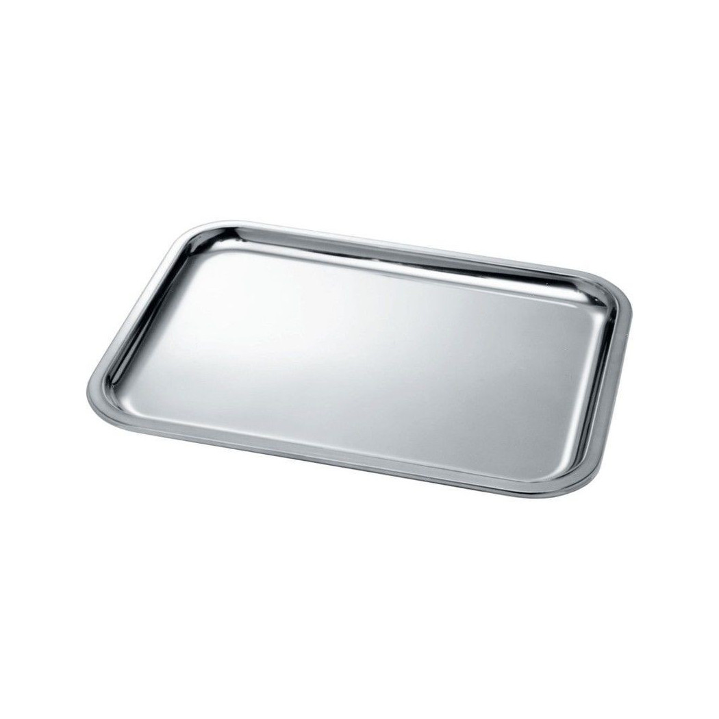 foto del prodotto trade shop vassoio da portata da tavola in accioio inox rettangolare 39x29cm hotelleria 