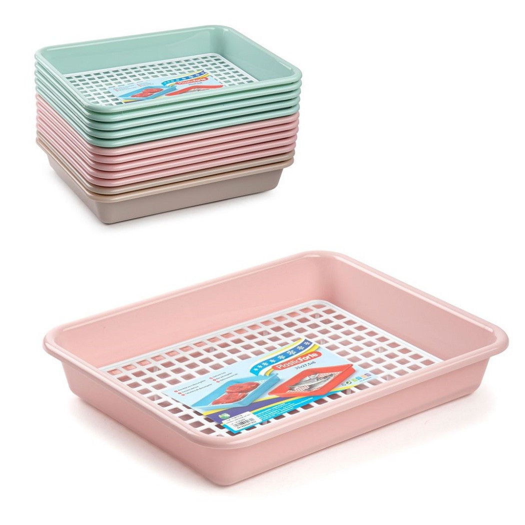 foto del prodotto trade shop vassoio defrost rettangolare in plastica resistente per scongelare cibi 114771a 