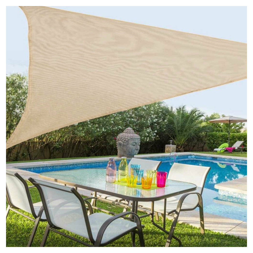 foto del prodotto trade shop vela telo parasole 5x5mt tenda triangolare ombreggiante giardino tessuto colore verde