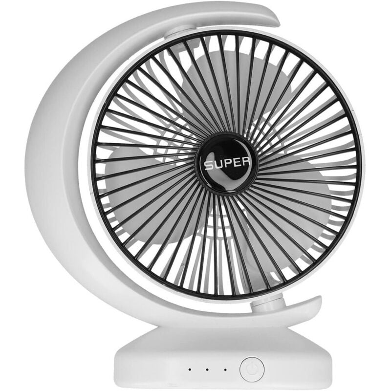 foto del prodotto trade shop ventilatore da tavolo usb silenziosa con rotazione testa flusso d 39 aria a 3 livelli 