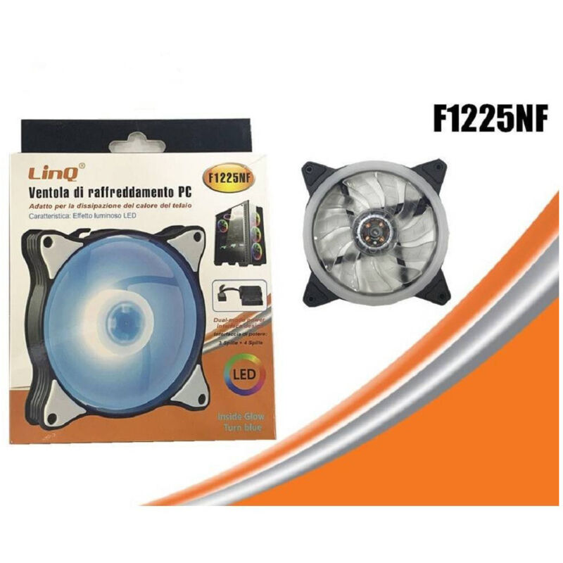 foto del prodotto trade shop ventola raffreddamento dissipazione cooling fun per telaio pc con luce led f1225nf 