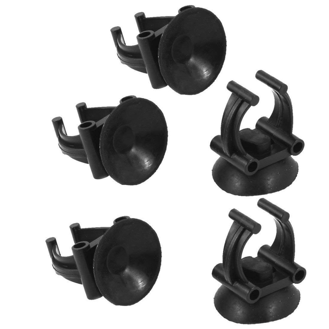 foto del prodotto trade shop ventosa nero 8 pezzi clip 3cm tubo 6433 acquario ventose portafiltri pompa 