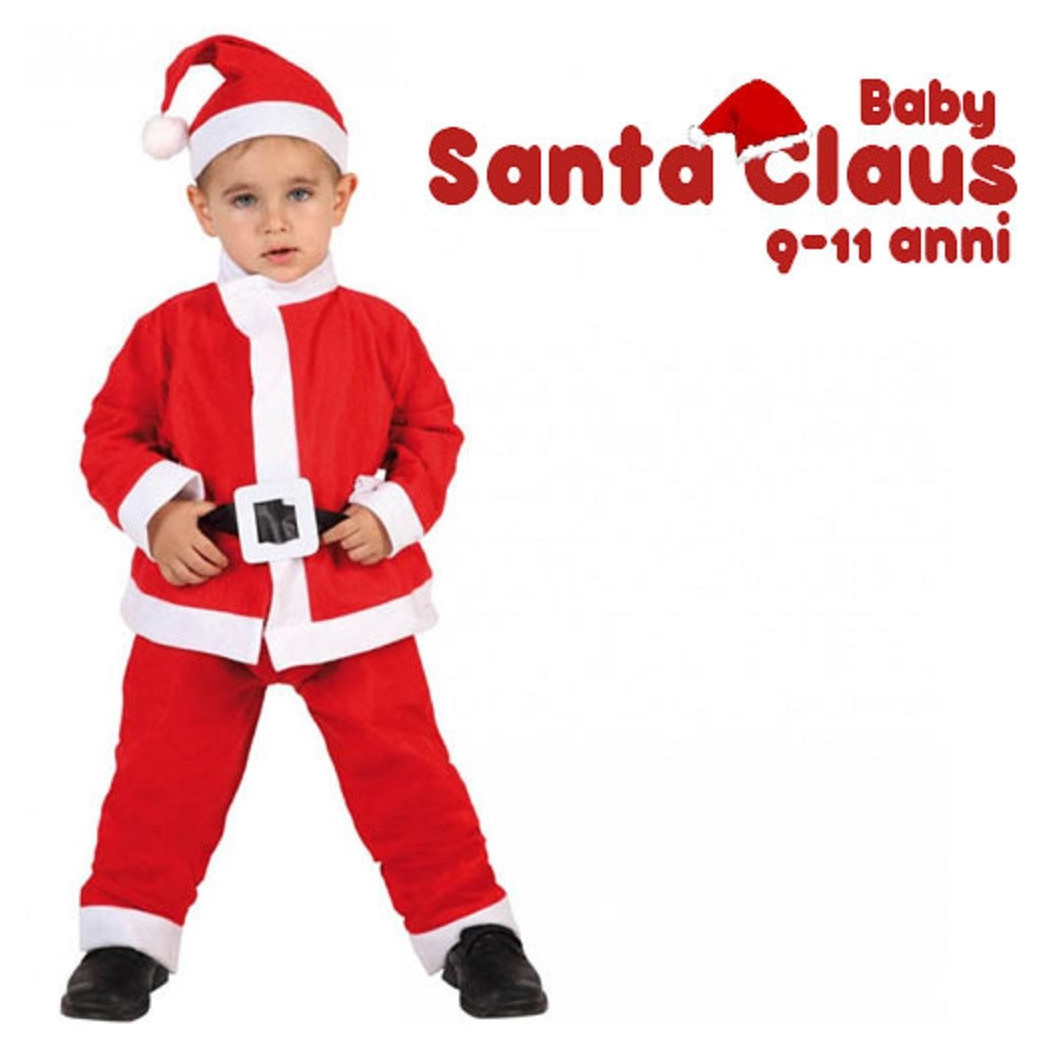 foto del prodotto trade shop vestito natalizio per bambino 9 11 anni costume cappello babbo natale rosso 