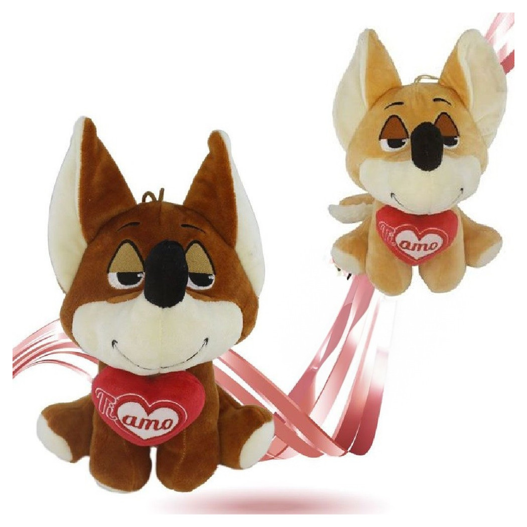 foto del prodotto trade shop volpe peluche 22 cm con cuore ti amo idea regalo san valentino col. ass. 92447 