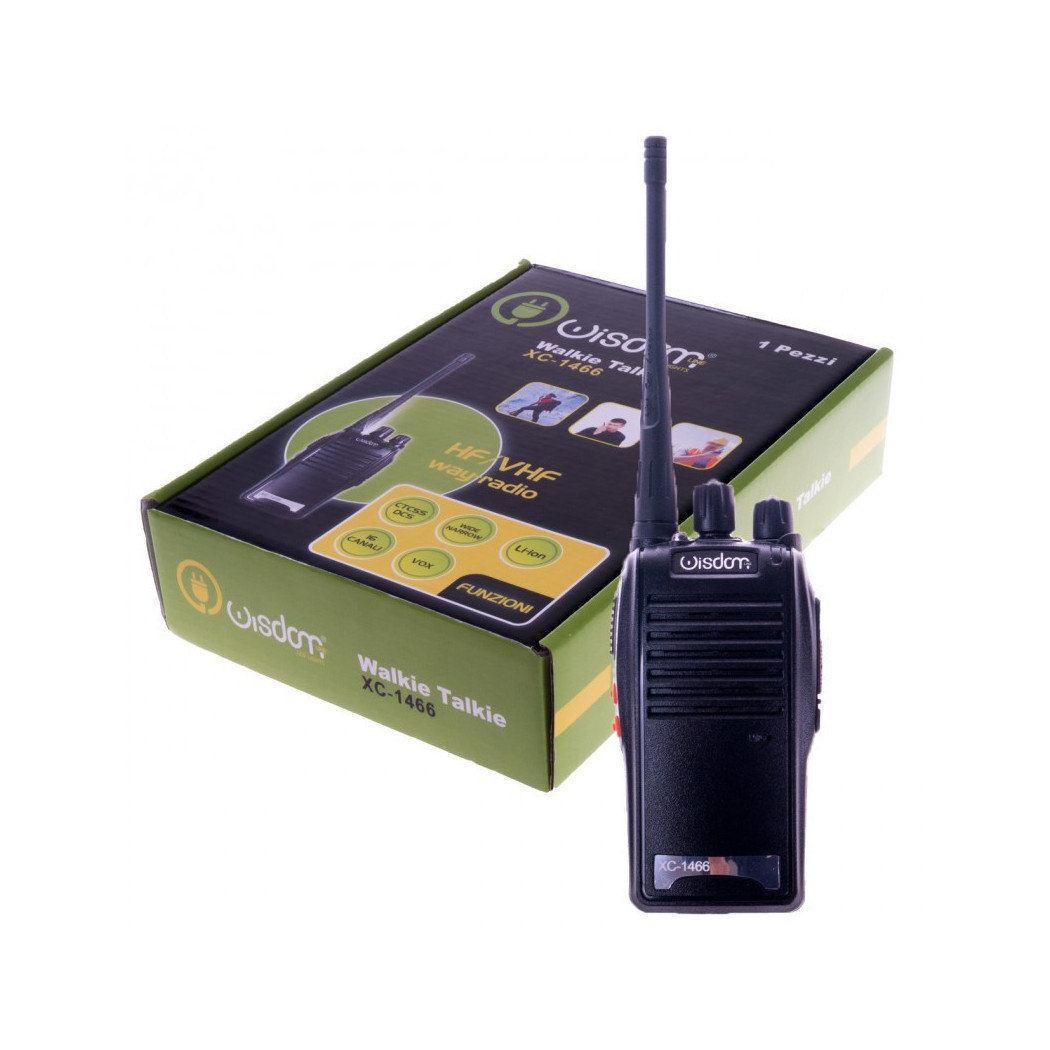 foto del prodotto trade shop walkie talkie ricetrasmettitore wisdom potenza 5w 16 canali batteria al litio 