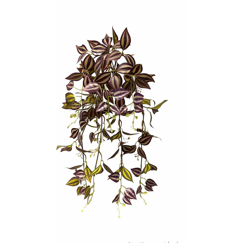foto del prodotto tradescantia cespuglio cadente artificiale con 140 foglie viola h. 85 cm