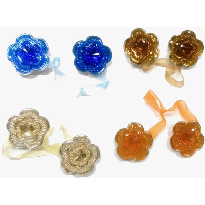 foto del prodotto traesio 2 calamite fiori fiore brillantinato fermatenda glitter strass ferma tenda trade shop