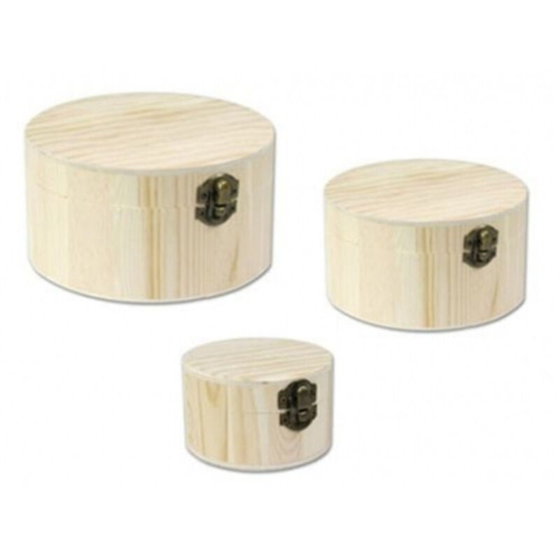 foto del prodotto traesio 3 scatole rotonda matrioska baule scatola legno portagioie decoupage cofanetto trade shop