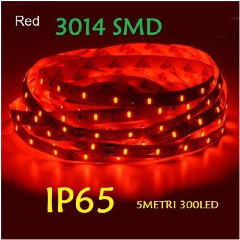 foto del prodotto traesio 5 metri strip striscia 300 led 3014 smd per esterno ip65 12 v dc caldo freddo rosso trade shop