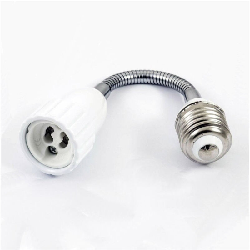 foto del prodotto traesio adattatore convertitore per lampadina da e27 a gu10 con prolunga flessibile 20cm trade shop