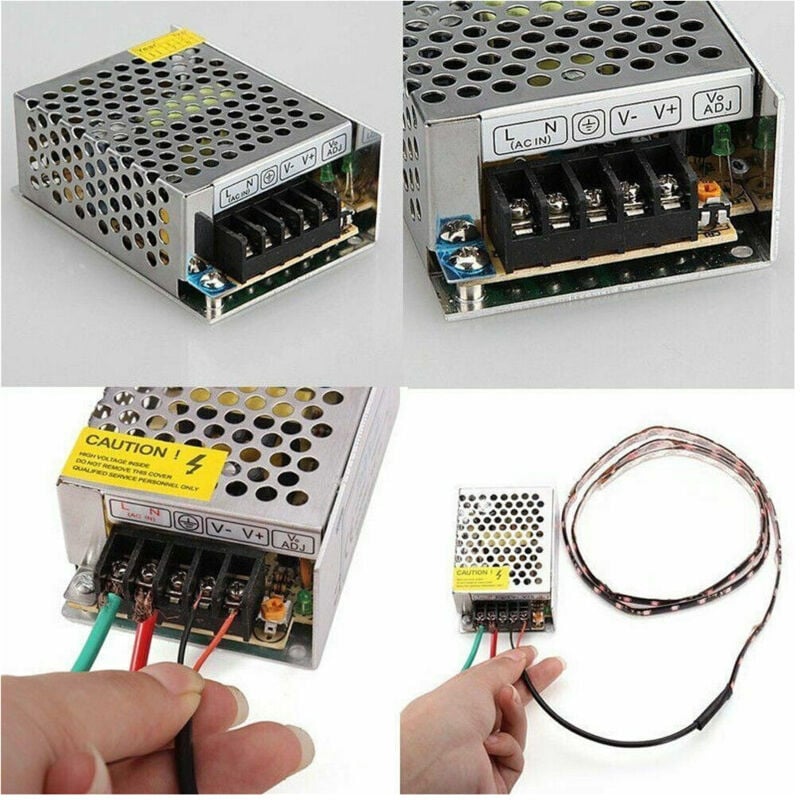 foto del prodotto traesio - alimentatore trasformatore stabilizzato per strisce led 24v dc swintching ampere - -15 ampere - - trade shop