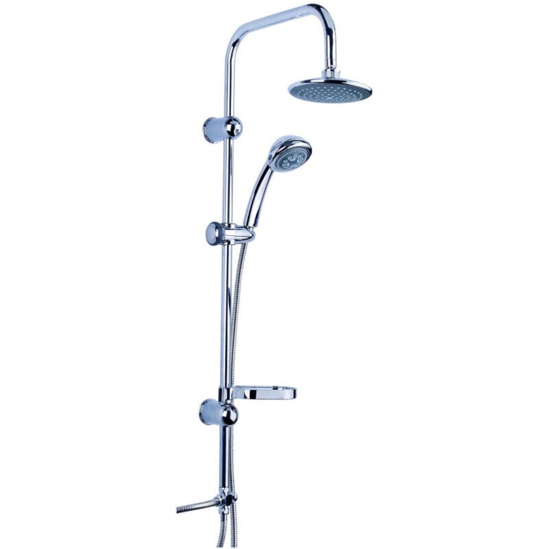 foto del prodotto traesio asta saliscendi cromata colonna doccia soffione fisso doccetta saturno 9003 2 trade shop