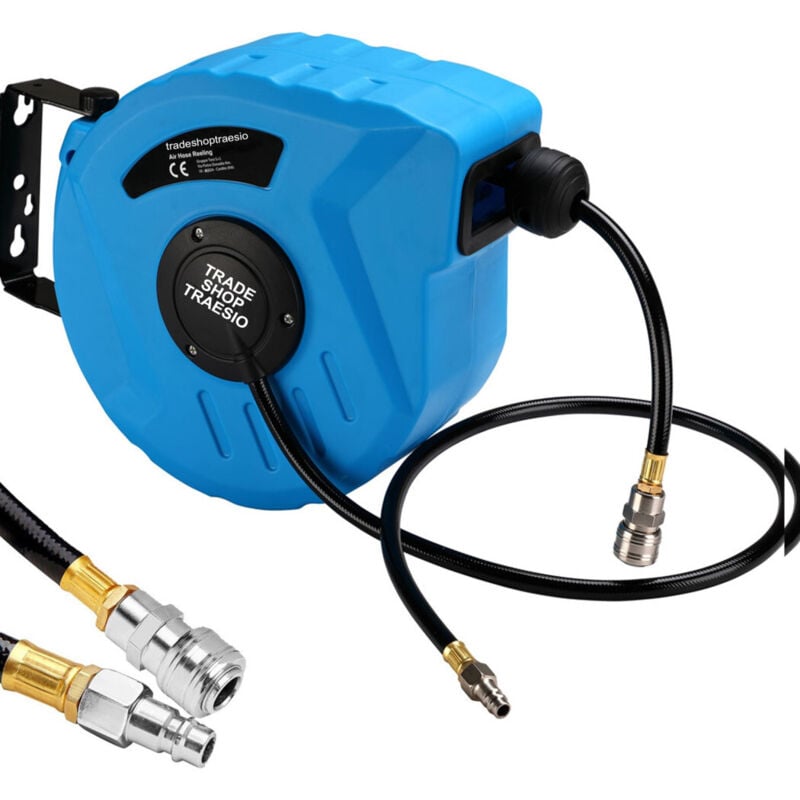 foto del prodotto traesio - avvolgitubo aria compressa con tubo 15 mt attacco 1/4 fissaggio a parete muro - - trade shop