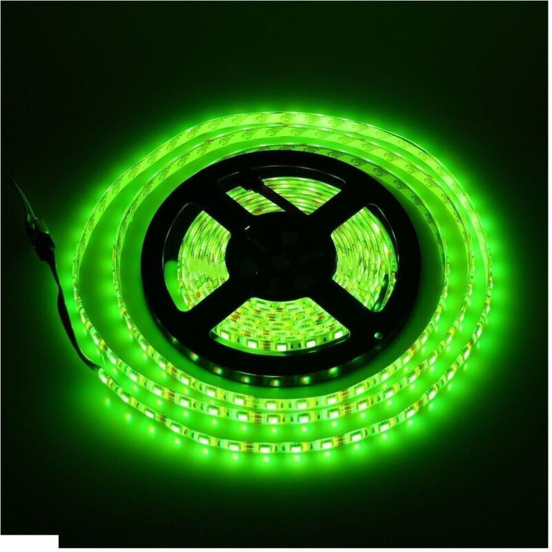 foto del prodotto traesio - bobina striscia led 5050 flessibile 5 mt adesiva luce interno esterno ip65 strip - -verde - - trade shop